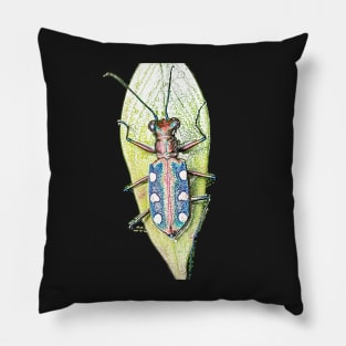 Unique and organic photo of a tiger beetle Pillow