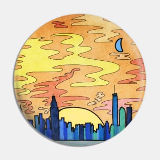 New York City Skyline Pin