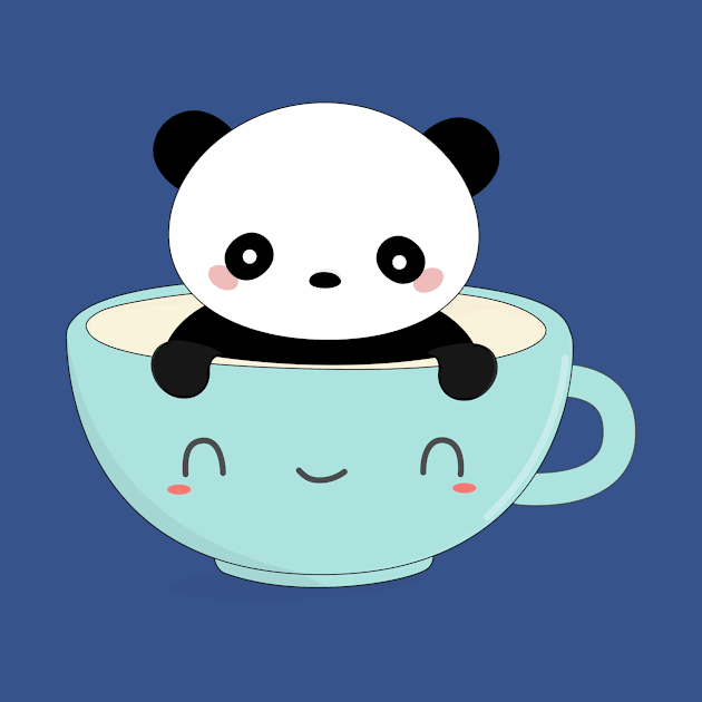 Cute Coffee Panda T-Shirt by happinessinatee