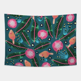 happy festive florals Tapestry