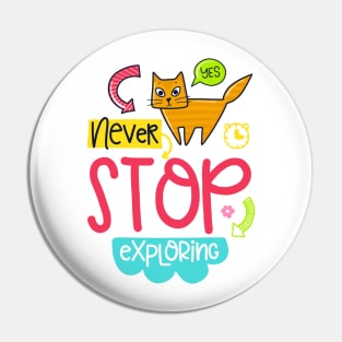 Never Stop Exploring Pin