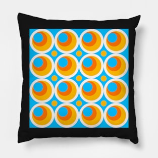 blue yellow and oragne geometrical design Pillow