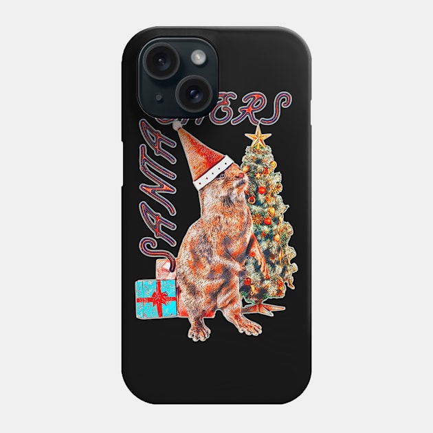 Santa Otters Christmas tree gift Phone Case by UMF - Fwo Faces Frog