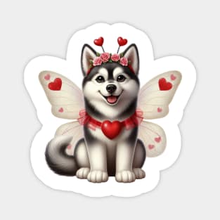 Valentine Fairy Husky Dog Magnet