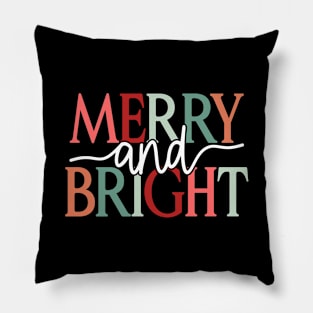 Merry and Bright Christmas Pillow