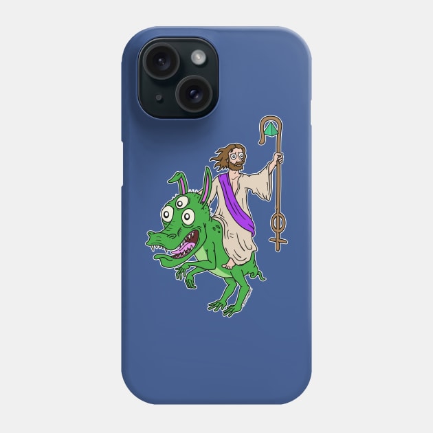 Dino Jesus Phone Case by Gregg.M_Art