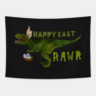 Happy east rawr, dinosaur T. rex, Easter dinosaur Tapestry