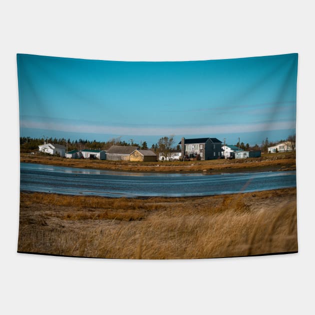 Maisonnette Fishing Village in New-Brunswick, Canada V1 Tapestry by Family journey with God