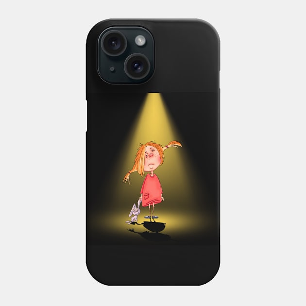 Little girl in the dark. Phone Case by Glukoejik