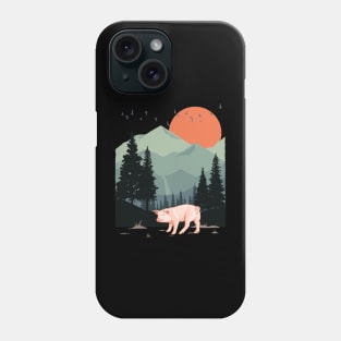 Adventure Wild Flying Bird Pine Tree Pig Animal Mountain Phone Case