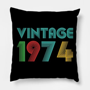 Vintage 1974 Birthday, 50th Birthday Pillow