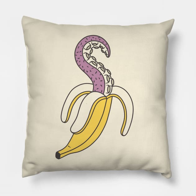 Banana tentacle Pillow by Louis16art