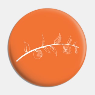 Orange white on dark Pin