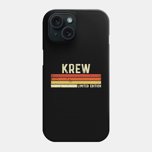 Krew First Name Vintage Retro Gift For Krew Phone Case by CoolDesignsDz