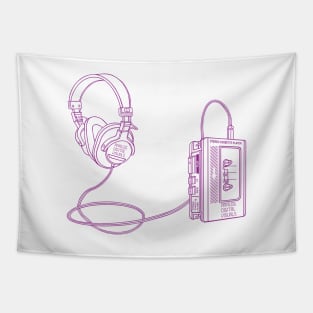 Portable Tape Player (Violet Lines) Analog / Music Tapestry