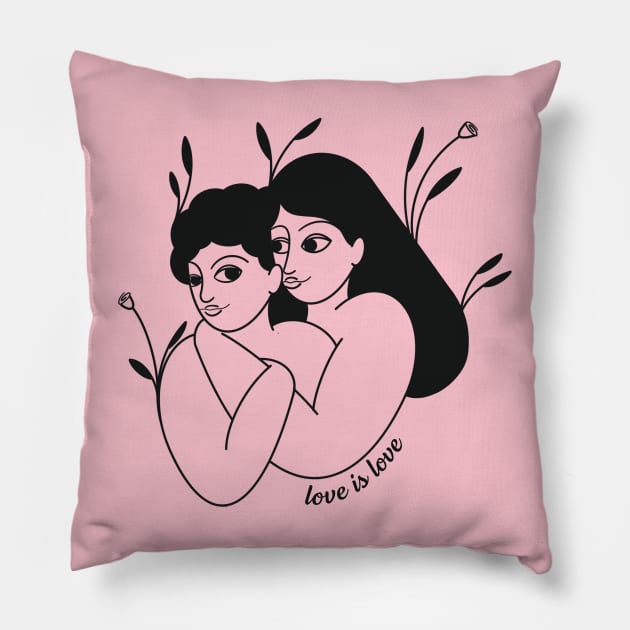 Love Is Love Pillow by Nicole Marra