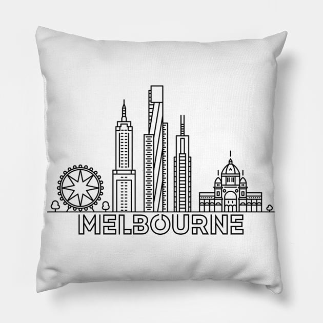 Melbourne city Pillow by SerenityByAlex