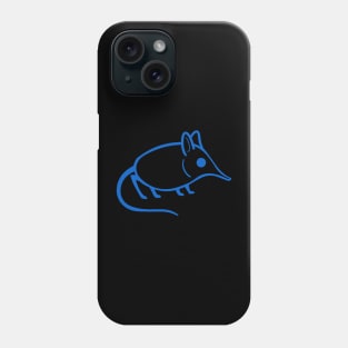 Elephant shrew minimalist design in blue ink Phone Case