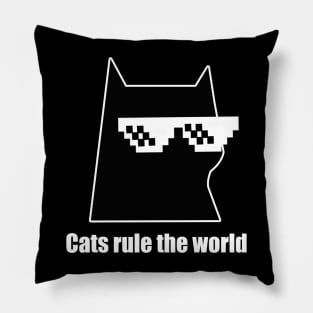 cats rule the world- cool cat Pillow