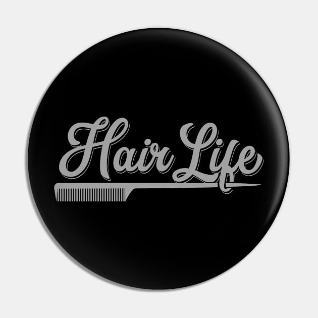 Womens Hairdresser Gift Salon Hairstylist Hair Life Print Pin by Linco