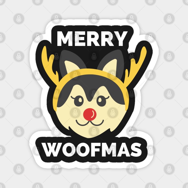 Merry Woofmas - Merry Woofmas Funny Merry Christmas Tree Dogs Lovers Owner Gift For Women Men Magnet by Famgift