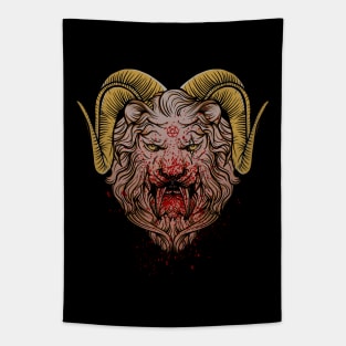 Horned Lion Tapestry