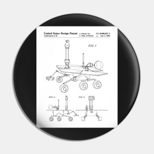 Nasa Mars Rover Patent - Mars Exploration Rover Art - Black And White Pin