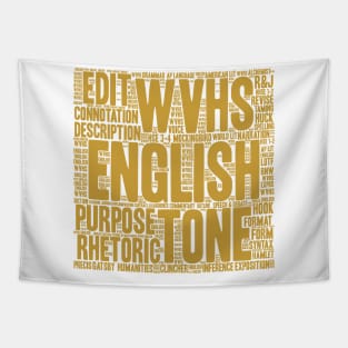 WVHS English Love Tee Shirt Gold Text Tapestry