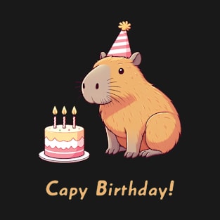 Cappy Capy Birthday Capybara T-Shirt