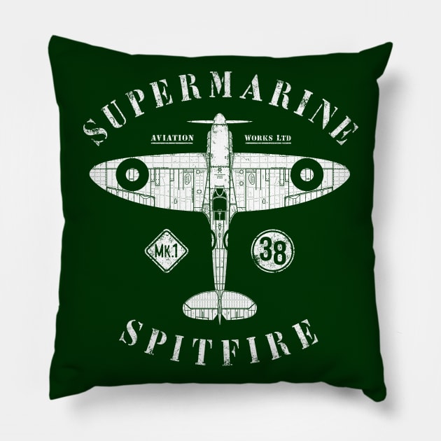 Supermarine Spitfire Pillow by 909 Apparel