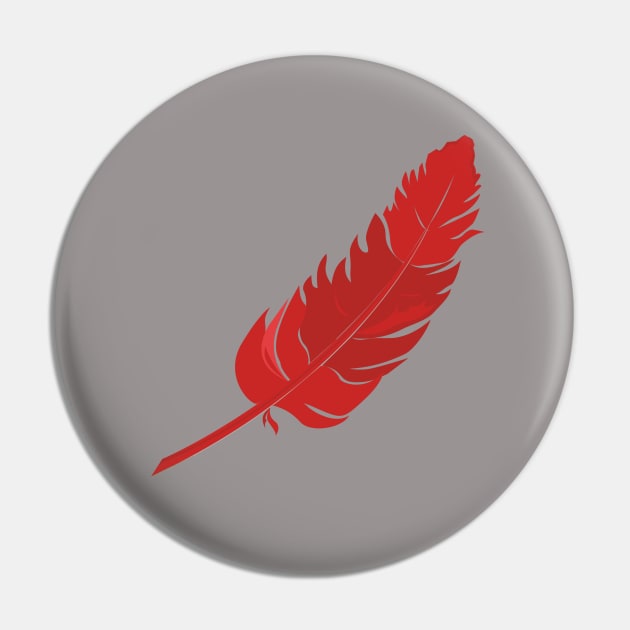 Red Parrot Feather Pin by einsteinparrot