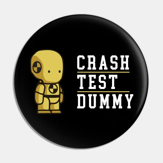 Crash Test Dummy Baby Yellow Safety Testman with White Light Text and Yellow Line Separated Pin by ActivLife
