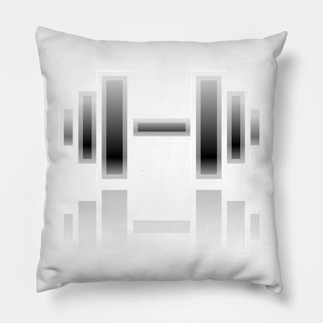 FITNESS LOGO Minimalist Equalizer in the form of dumbbells Pillow by elkingrueso