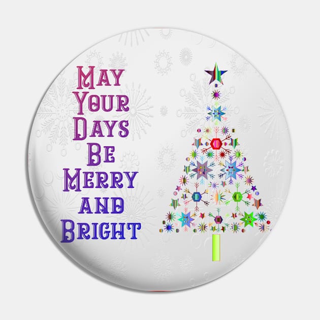 Merry and Bright Mug,coffee mug,t-shirt,sticker,tote,bag,apparel,magnet,pin,hoodie,pillow Pin by All Thumbs