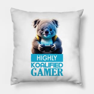 Just a Highly Koalified Gamer Koala Pillow