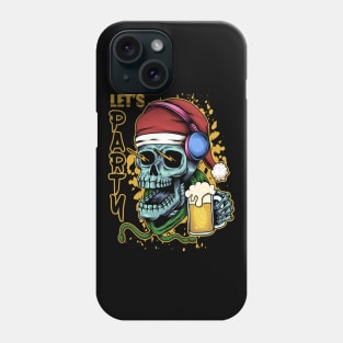 Skull Christmas Beer Party Phone Case