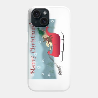 Dog and Cat Joyous Sleigh Ride Phone Case