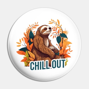 Lazy sloth chilling in nature Pin