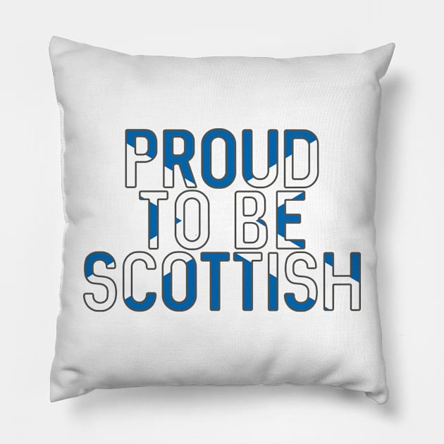 Proud To Be Scottish, Scottish Saltire Flag Slogan Design Pillow by MacPean