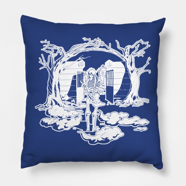 peaceful skeleton (version for dark backgrounds) Pillow by TomiAx