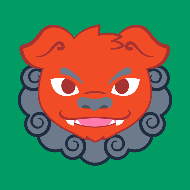 Red Komainu Lion Dog by kaeru