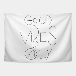 Good Vibes Only, Hand Drawn Pencil Design Tapestry