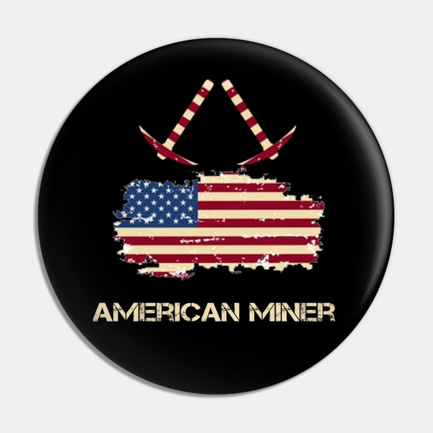 American Flag Miner Pin by Hazhorse