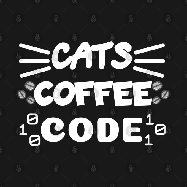 Cats Coffee Code | The 3 Best Things in the World White by aRtVerse