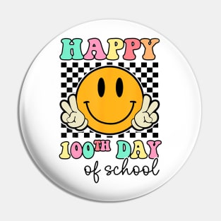 100 Days Of School Retro Smile Teachers Kids Happy 100th Day Pin