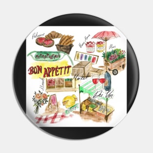 French market Collage Pin