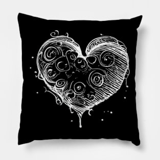 Coeur Blanc Abstrait Pillow