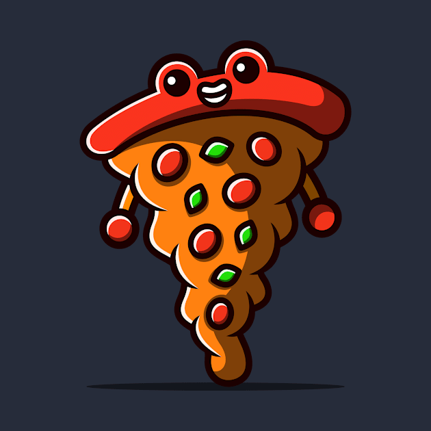 Cute Pizza Illustration. by Sydnaku 