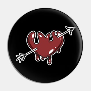 Dripping Heart Graphic Pin