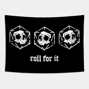 Roll For It Dungeons Dragons Skull Tapestry